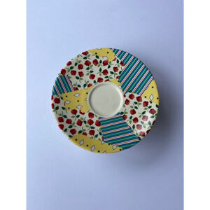 Gien France Vintage B.G 91-93 Patchwork Cup Saucers